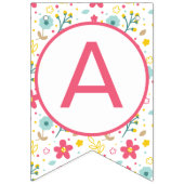 Bloemenluiaard Gelukkige Verjaardagsfeestbanner Vlaggetjes (Derde vlag)