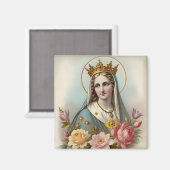 Bloemenmaagd Maria Magnet, katholiek Magneet (Voorkant / Achterkant)