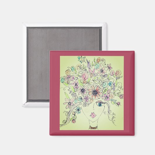 bloemenmagneton magneet (Voorkant / Achterkant)