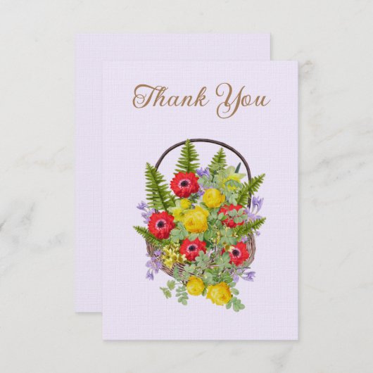  bloemenmand cadeau bedankje bedankkaart (Voorkant / Achterkant)