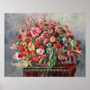 Bloemenmand door Renoir Poster