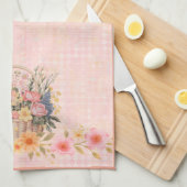 Bloemenmand  geïnspireerde keukenhanddoek (Quarter Fold)