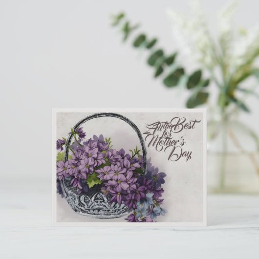  Bloemenmand – Moederdag Bloom Feestdagenkaart (Staand voorkant)