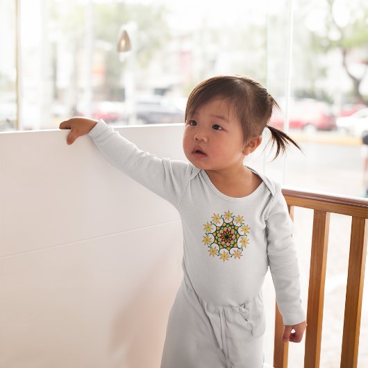 BLOEMENMANDALA-ONTWERP BABY T-SHIRT