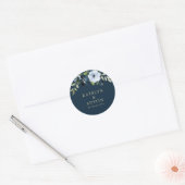 Bloemenmarine & gouden bruiloft ronde sticker (Envelop)