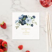 Bloemenmarine & gouden bruiloft servet (Insitu)