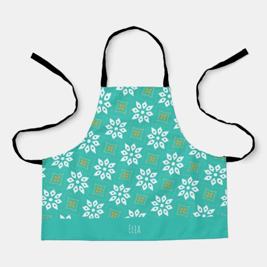 Bloemenmarine Sinaasappel minimal Schort (Voorkant)