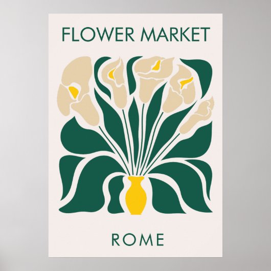 Bloemenmarkt Abstract Retro Calla Lily Poster (Voorkant)