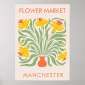 Bloemenmarkt Abstract Retro Daffodil Poster (Voorkant)