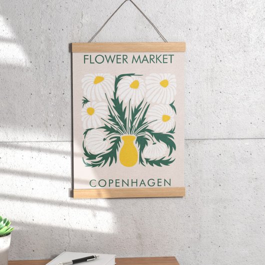 Bloemenmarkt Abstract Retro Daisy Poster