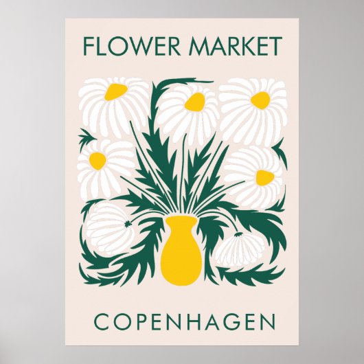 Bloemenmarkt Abstract Retro Daisy Poster (Voorkant)