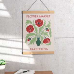 Bloemenmarkt Abstracte retro papaver Poster