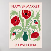 Bloemenmarkt Abstracte retro papaver Poster (Voorkant)