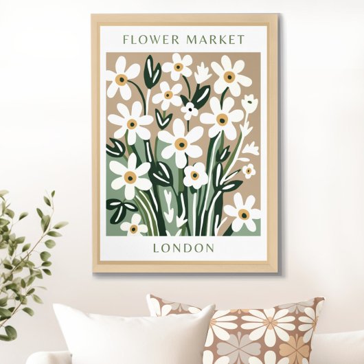 Bloemenmarkt afdrukbaar Poster