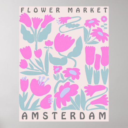Bloemenmarkt Amsterdam Poster Bloemenesthetiek (Voorkant)