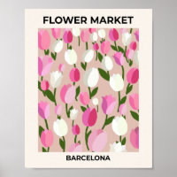 Bloemenmarkt Barcelona Pastel Roze Tulpen