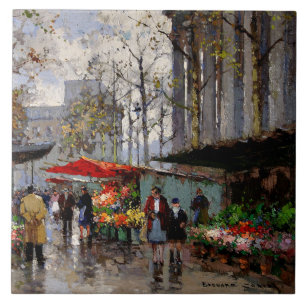 Bloemenmarkt bij La Madeleine Tegeltje