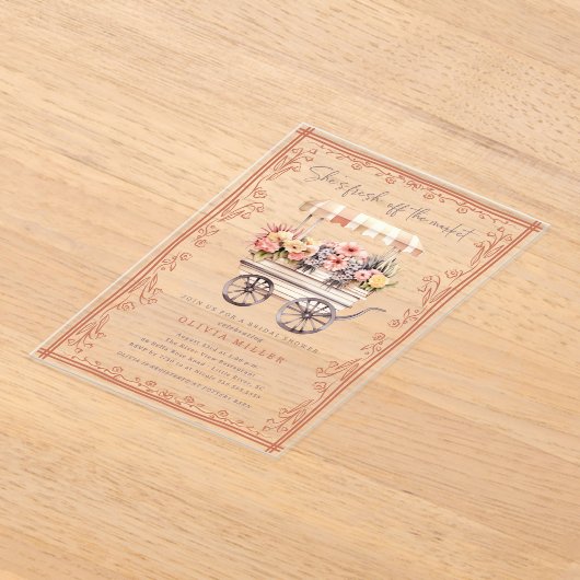 Bloemenmarkt bruids douche uitnodiging (Laagn)