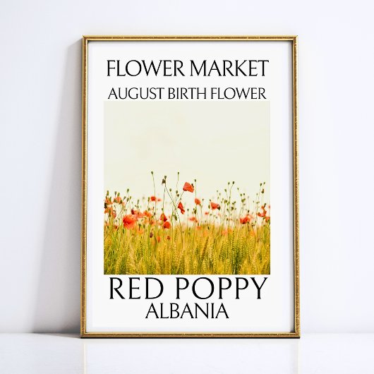 Bloemenmarkt Geboortebloem AUGUSTUS Kunstdruk Poster