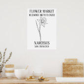 Bloemenmarkt Geboortebloem DECEMBER Art Print (Keuken)