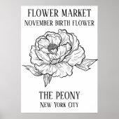 Bloemenmarkt Geboortebloem NOVEMBER Kunstdruk Poster (Voorkant)