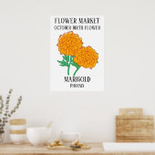 Bloemenmarkt Geboortebloem OKTOBER Kunstdruk Poster (Keuken)