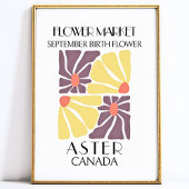 Bloemenmarkt Geboortebloem SEPTEMBER Kunstdruk Poster