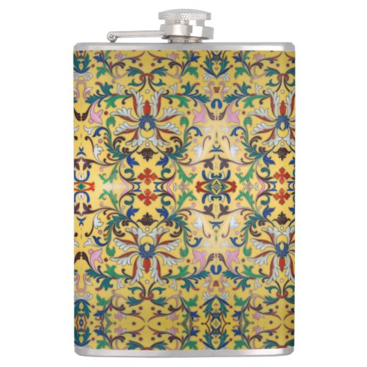 Bloemenmarkt Geel Wildflower Botanical Heupfles (Voorkant)