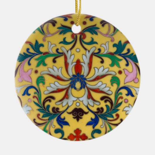 Bloemenmarkt  Geel Wildflower Botanical Keramisch Ornament (Voorkant)