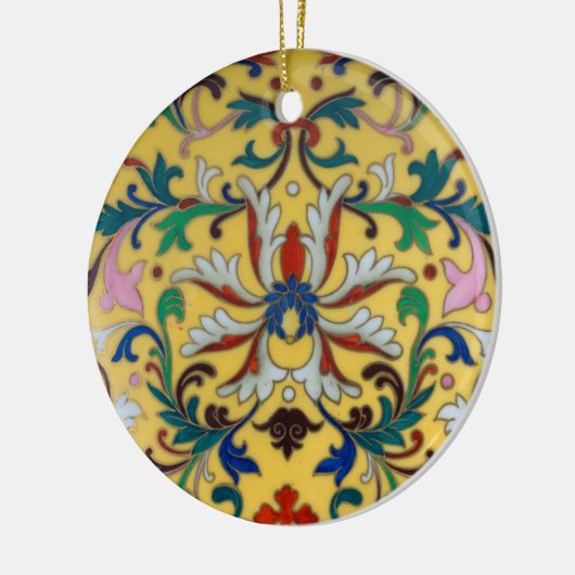 Bloemenmarkt  Geel Wildflower Botanical Keramisch Ornament (Links)