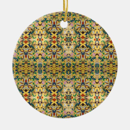 Bloemenmarkt  Geel Wildflower Botanical Keramisch Ornament (Voorkant)