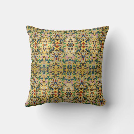 Bloemenmarkt  Geel Wildflower Botanical Kussen (Achterkant)
