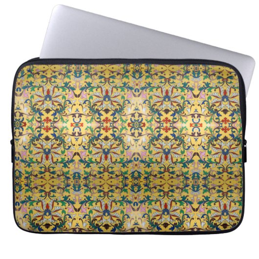 Bloemenmarkt  Geel Wildflower Botanical Laptop Sleeve (Voorkant)