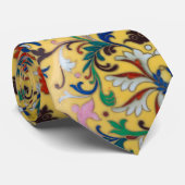 Bloemenmarkt  Geel Wildflower Botanical Stropdas (Opgerold)