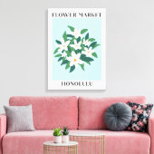 Bloemenmarkt Honolulu Witte Jasmijn Bloemen Canvas Afdruk (Insitu (Woonkamer))