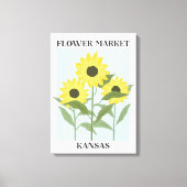 Bloemenmarkt Kansas Geel Zonnebloem Bloemen Canvas Afdruk (Voorkant)