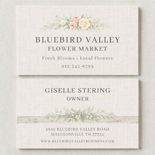 Bloemenmarkt Landelijk Shabby Chic Linnen  Visitekaartje