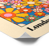 Bloemenmarkt Londen 1967 Kleurrijke Retro 60s Poster (Hoek)