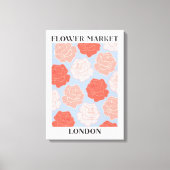 Bloemenmarkt Londen Blush Roze Rode Rozen Bloemstu Canvas Afdruk (Voorkant)