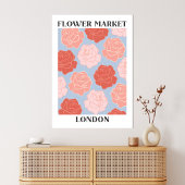 Bloemenmarkt Londen Blush Roze Rozen Bloemen Canvas Afdruk