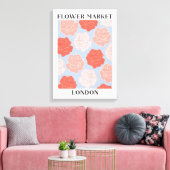 Bloemenmarkt Londen Blush Roze Rozen Bloemen Canvas Afdruk (Insitu (Woonkamer))