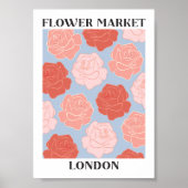 Bloemenmarkt Londen Blush Roze Rozen Bloemen Poster (Voorkant)