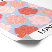 Bloemenmarkt Londen Blush Roze Rozen Bloemen Poster (Hoek)