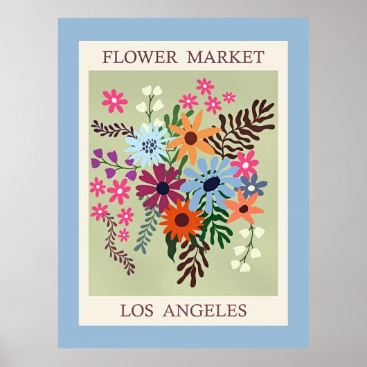 Bloemenmarkt, Los Angeles, Poster (Voorkant)