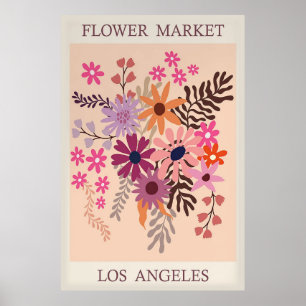 Bloemenmarkt Los Angeles Poster