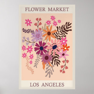 Bloemenmarkt Los Angeles Poster