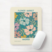 Bloemenmarkt Madrid Print Muismat (Met muis)