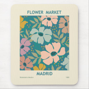 Bloemenmarkt Madrid Print Muismat