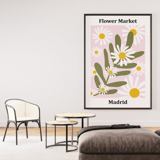 Bloemenmarkt Madrid, Wall Art Design Canvas Afdruk