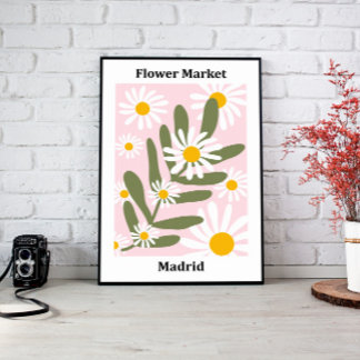 Bloemenmarkt Madrid, Wall Art Design Canvas Afdruk